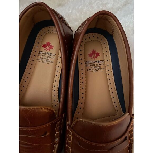 Men's Brown Loafers Slip-On Round Toe Casual Lightweight Anti-Slip - Picture 9 of 9